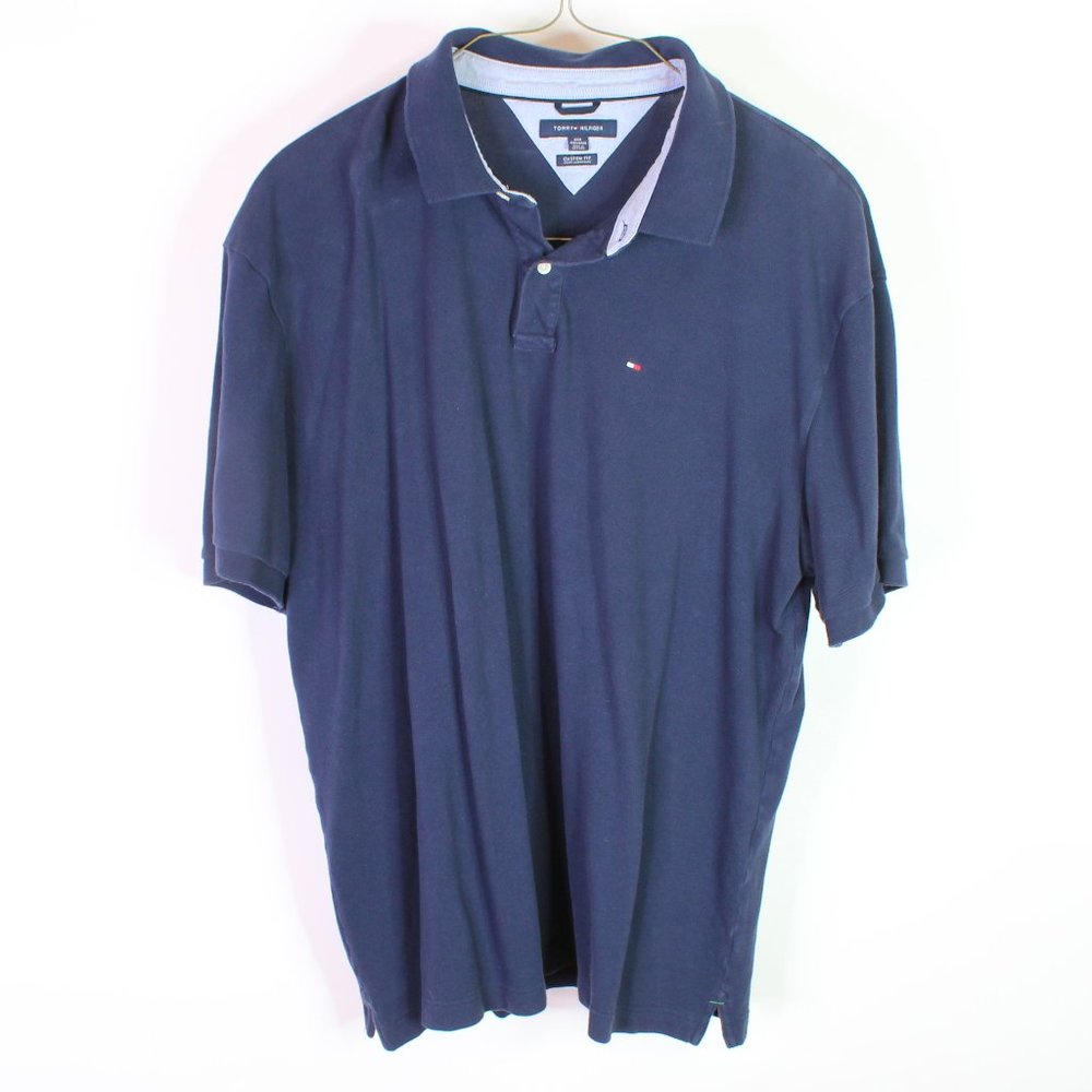 Navy Blue Tommy Hilfiger Mens Polo Shirt 3XL Custom Fit